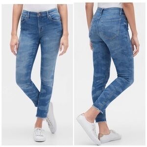 GAP NWT legging skimmer stretch ankle jeans blue camouflage 10/30 LONG